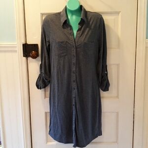 Kristina Nicole medium long gray shirt dress